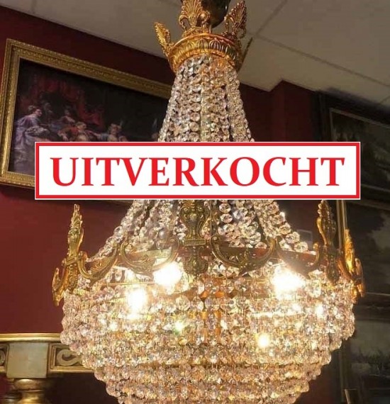 Kristallen Kroonluchter Zakkroonluchter Hanglamp Antiek Brocante