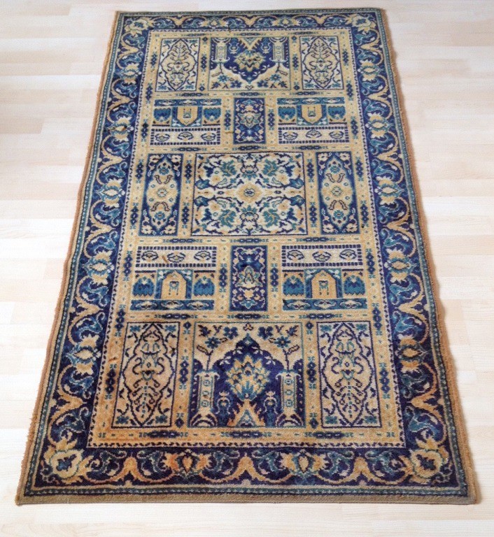 Jood Sanders Verandert in Vintage wollen perzisch loper/tapijt hal gang, bakhtiar 163x85 cm-  goud,blauw,groen - Lopers tapijten - Westenhof