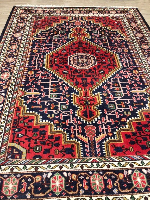 Actief Onverschilligheid Eenzaamheid Handgeknoopt Abadeh perzisch tapijt / oosters vloerkleed retro 255x175 -  Rood met donkerblauw - Tapijt / Vloerkleden - Westenhof