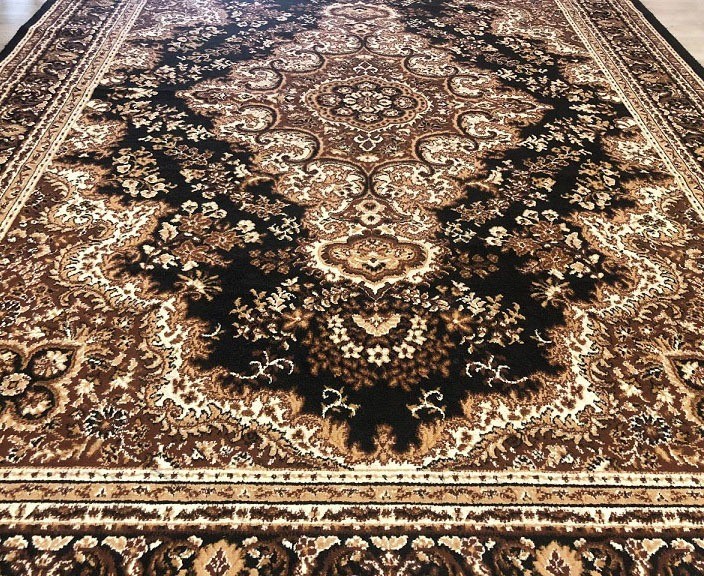 Oosters vloerkleed/perzisch tapijt tabriz klassiek 330x240 cm bruin, zwart - Tapijt Vloerkleden - Westenhof