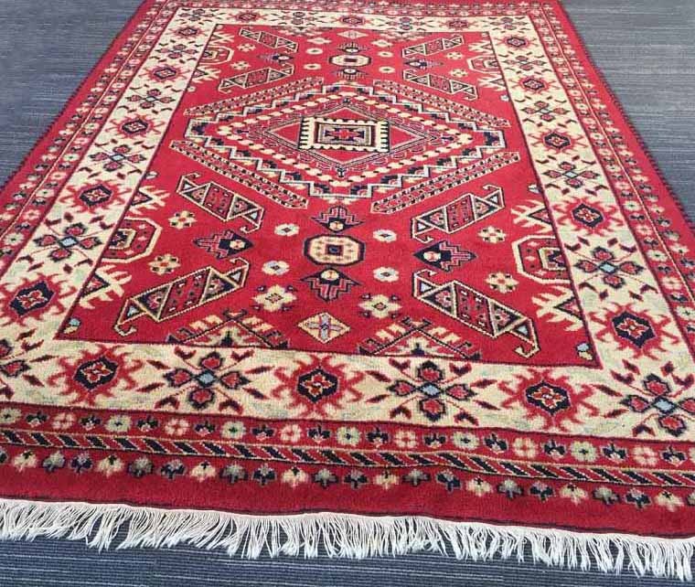caravan Fonkeling Begroeten Handgeknoopt vintage kazak oosters/perzisch tapijt/vloerkleed wol, 260x175  cm - Rood - Tapijten / Vloerkleden - Westenhof